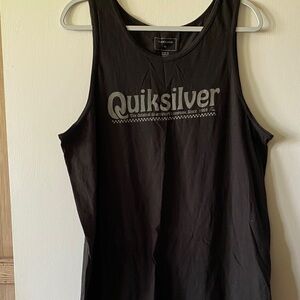 Quiksilver Black Tank Top with Gray Logo